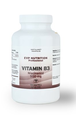 Zoom bild av egenvårdspoolen_b3_niacinamid_enkelmedel_Evp_nutrition_bäst_bra_för